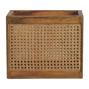 Solid Mango Wood Larissa Rattan Storage Box
