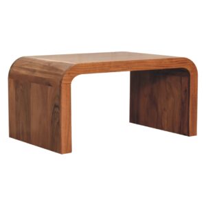 Solid Acacia Wood Caramel Finished Rounded Corners Coffee Table