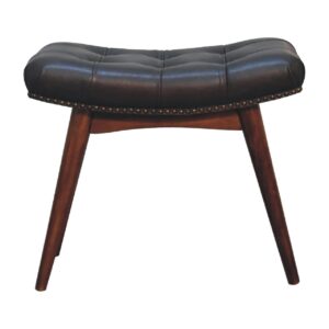 Solid Mango Wood Harbour Black Footstool