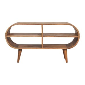 Solid Oak Finished Mango Wood Moda Open Media Unit