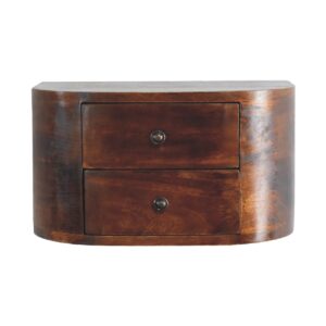 Mango Wood Lunar 2 Drawer Floating Bedside