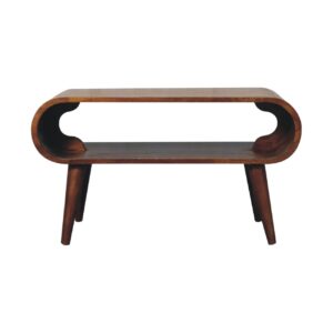 Solid Chestnut Finished Mango Wood Open Coffee Table