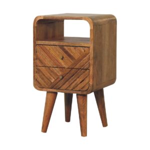 Mango Wood Mini Lille Curved Bedside
