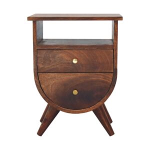 Solid Mango Wood Split Chestnut Finished Bedside