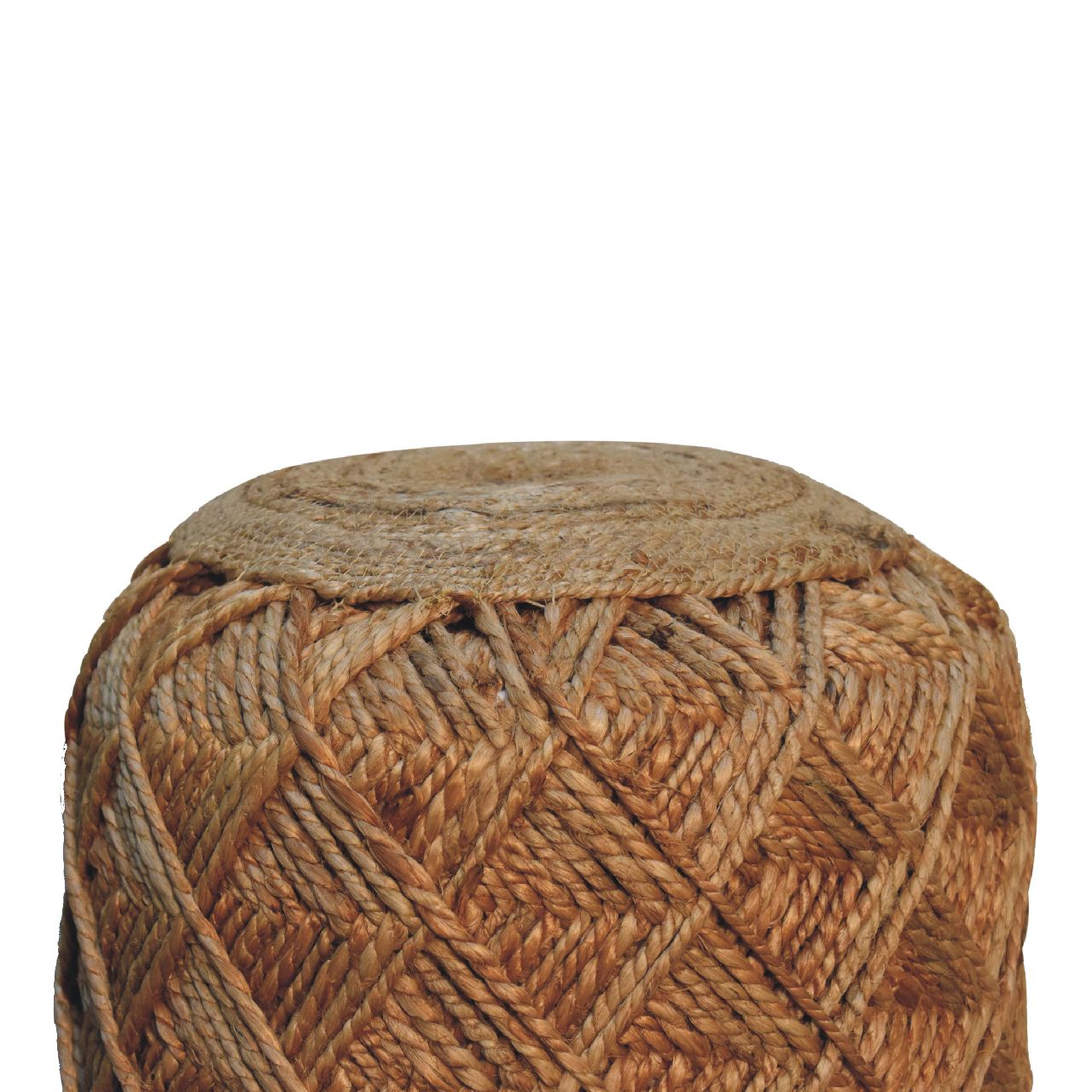 Solid Mango Wood Jute Fibre Large Footstool - Image 3