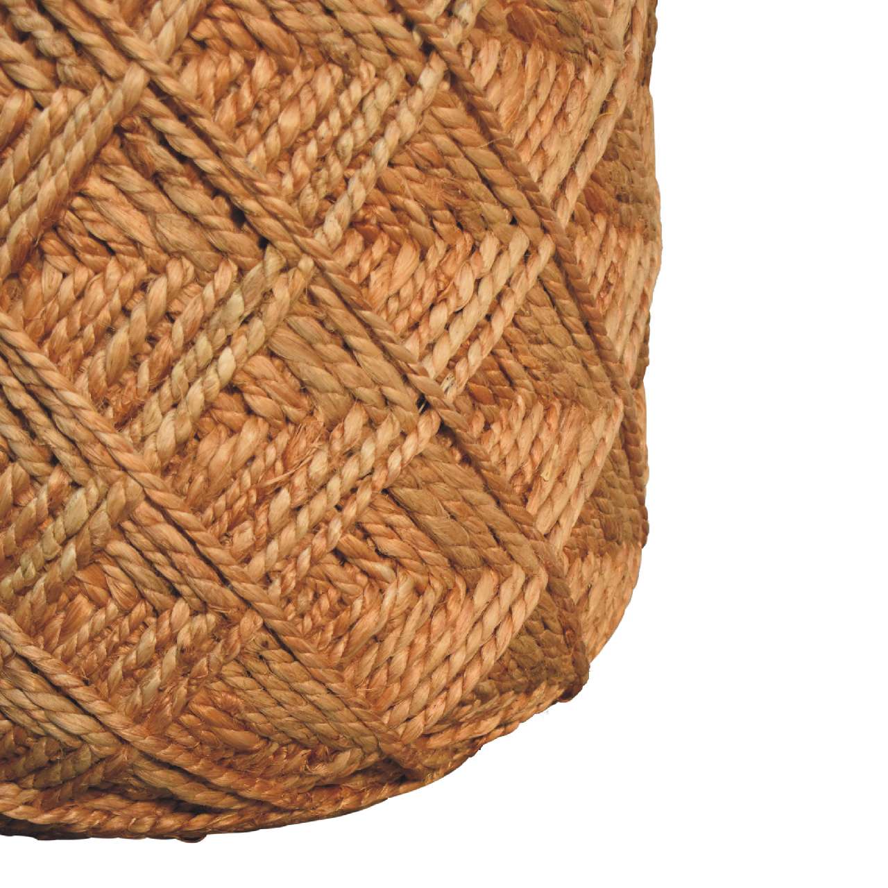 Solid Mango Wood Jute Fibre Large Footstool - Image 5