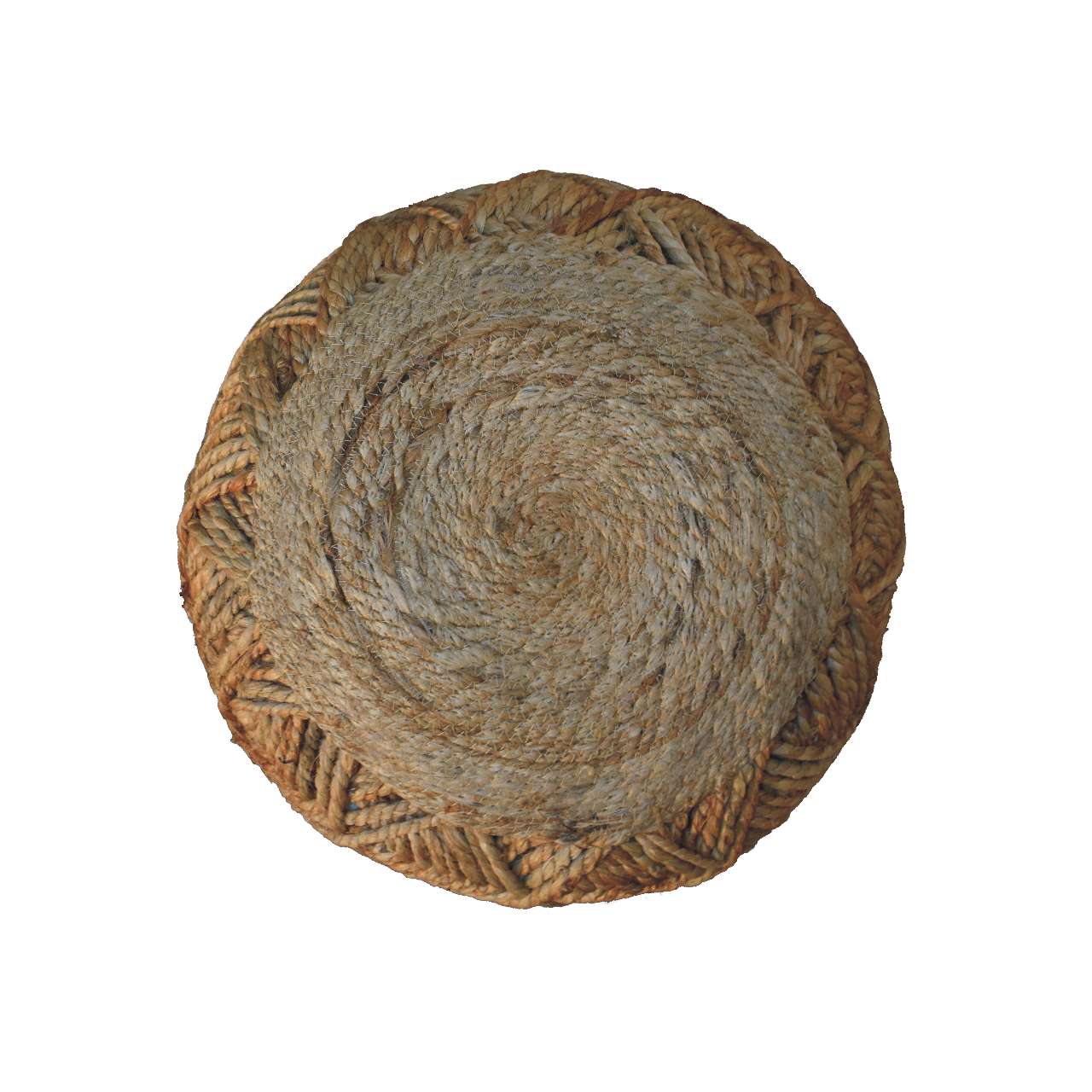 Solid Mango Wood Jute Fibre Large Footstool - Image 6