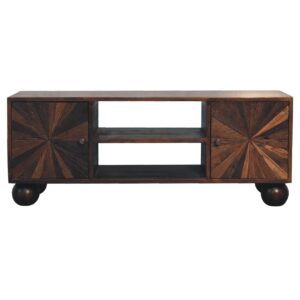 Solid Walnut Finished Reclaimed Mango Wood Television/Media Unit
