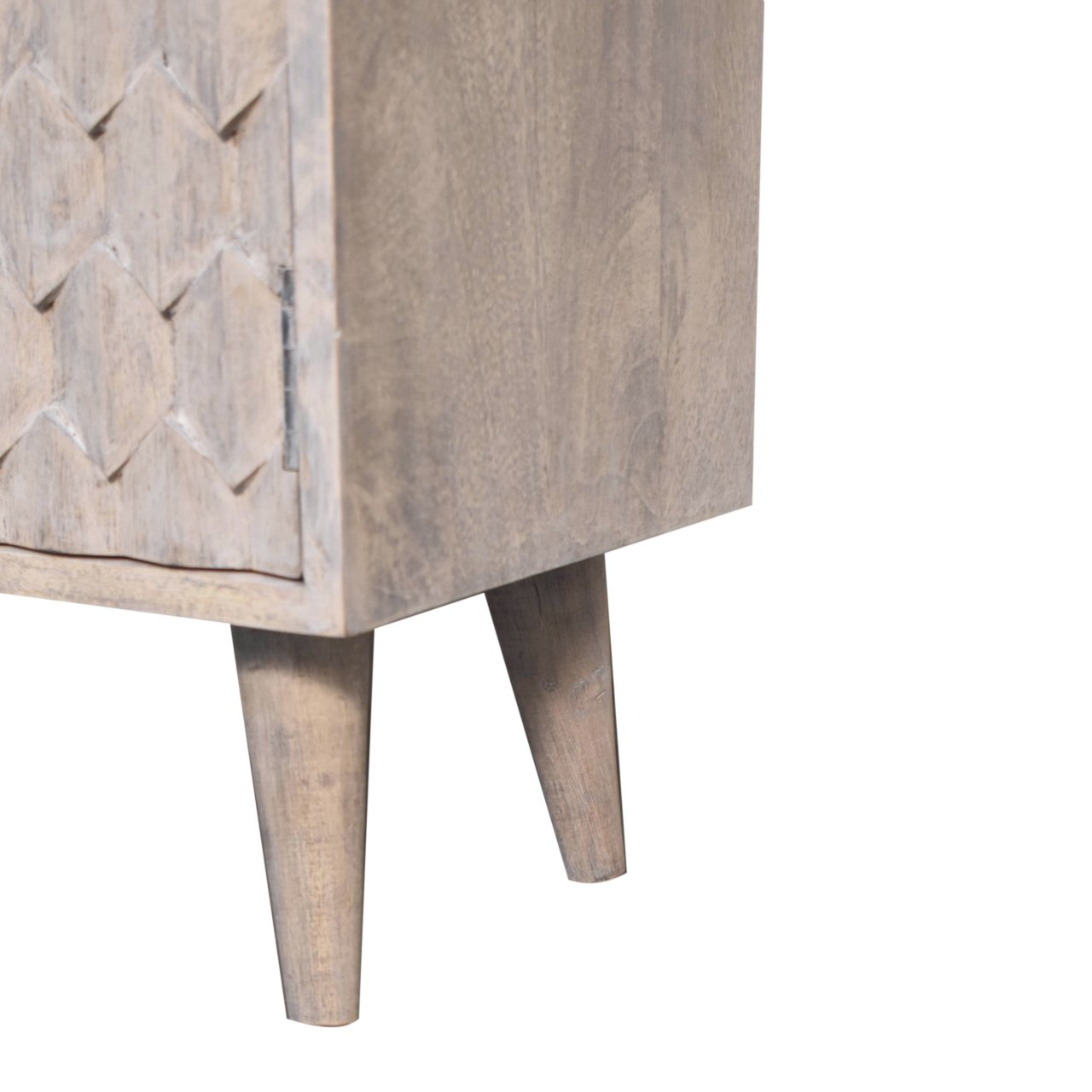 Solid Mango Wood Mini Pineapple Carved Stone Finish Cabinet - Image 6