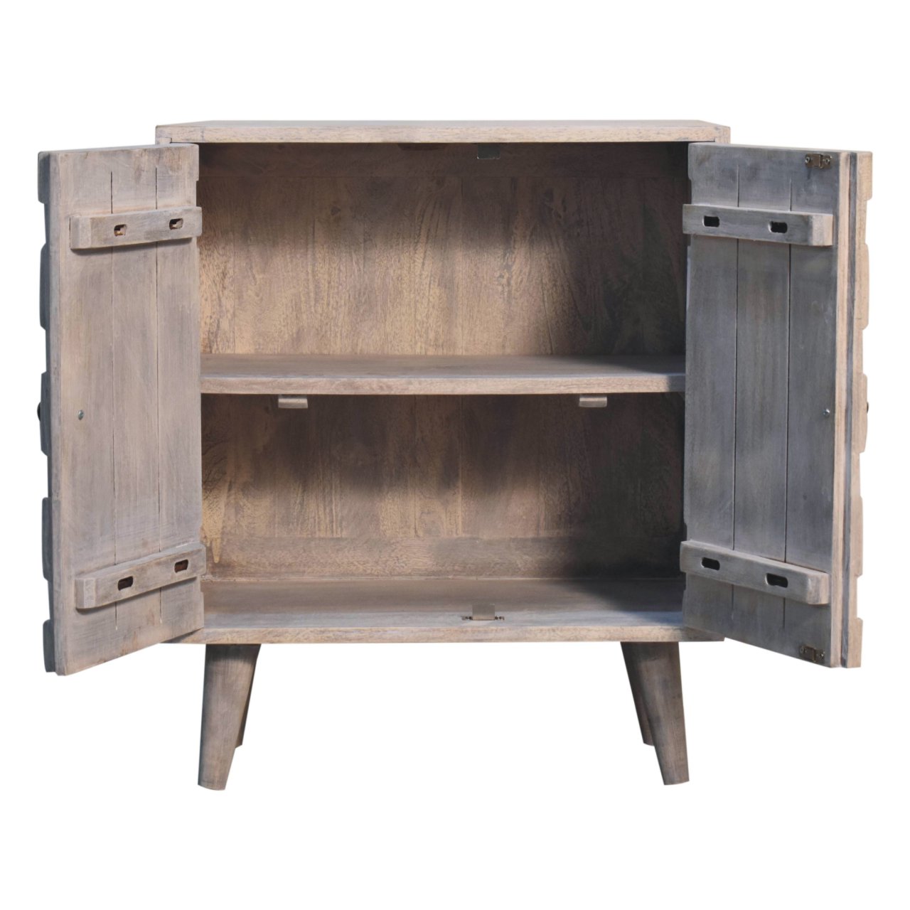 Solid Mango Wood Mini Pineapple Carved Stone Finish Cabinet - Image 7