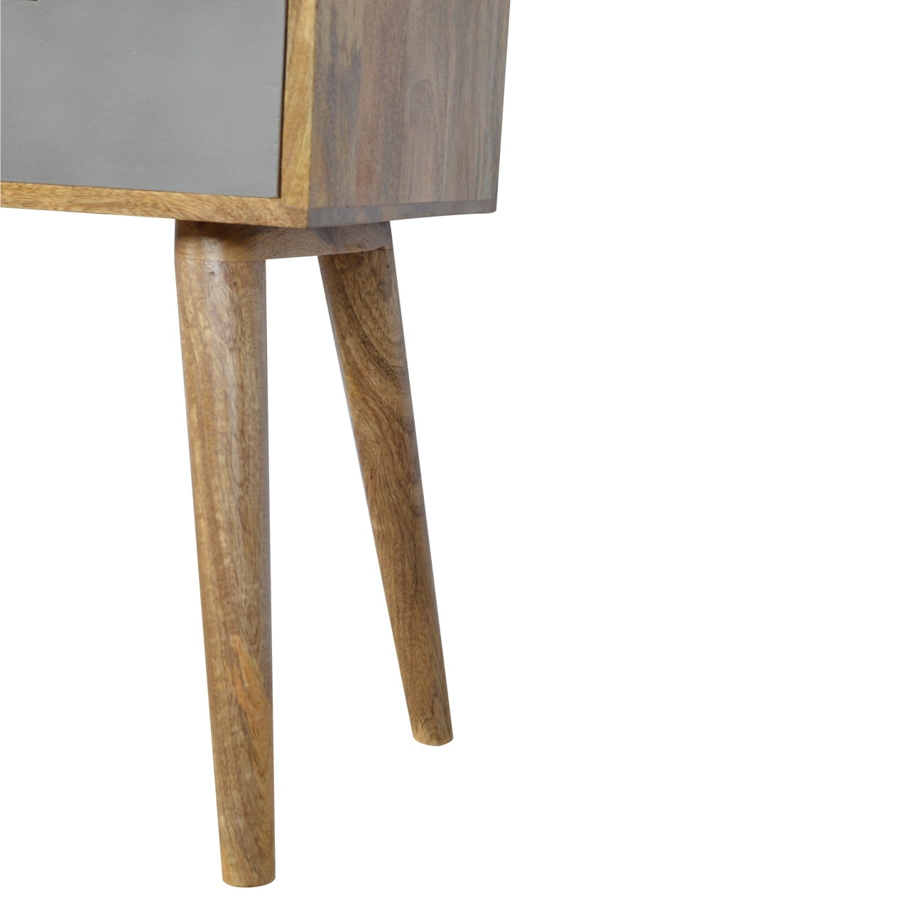 Solid Mango 2 Tone Oak Finished Scandinavian Style Console Table with 4 Drawers - Image 6