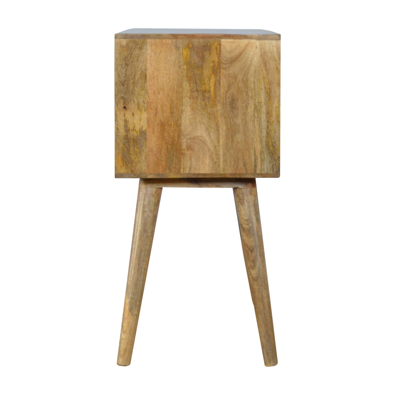 Solid Mango 2 Tone Oak Finished Scandinavian Style Console Table with 4 Drawers - Image 7