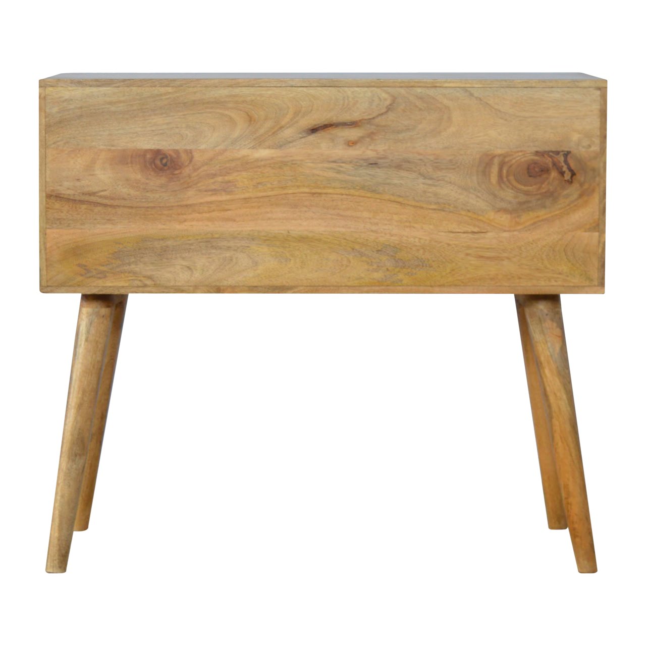 Solid Mango 2 Tone Oak Finished Scandinavian Style Console Table with 4 Drawers - Image 8