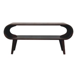 Solid Light Walnut Finished Mango Wood Amaya Scandinavian Style Coffee Table