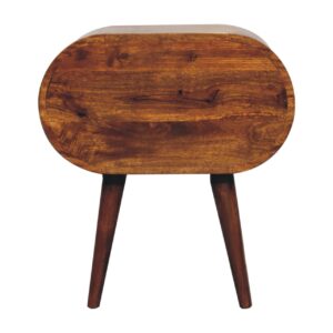 Solid Mango Wood Large Chestnut Circular Bedside