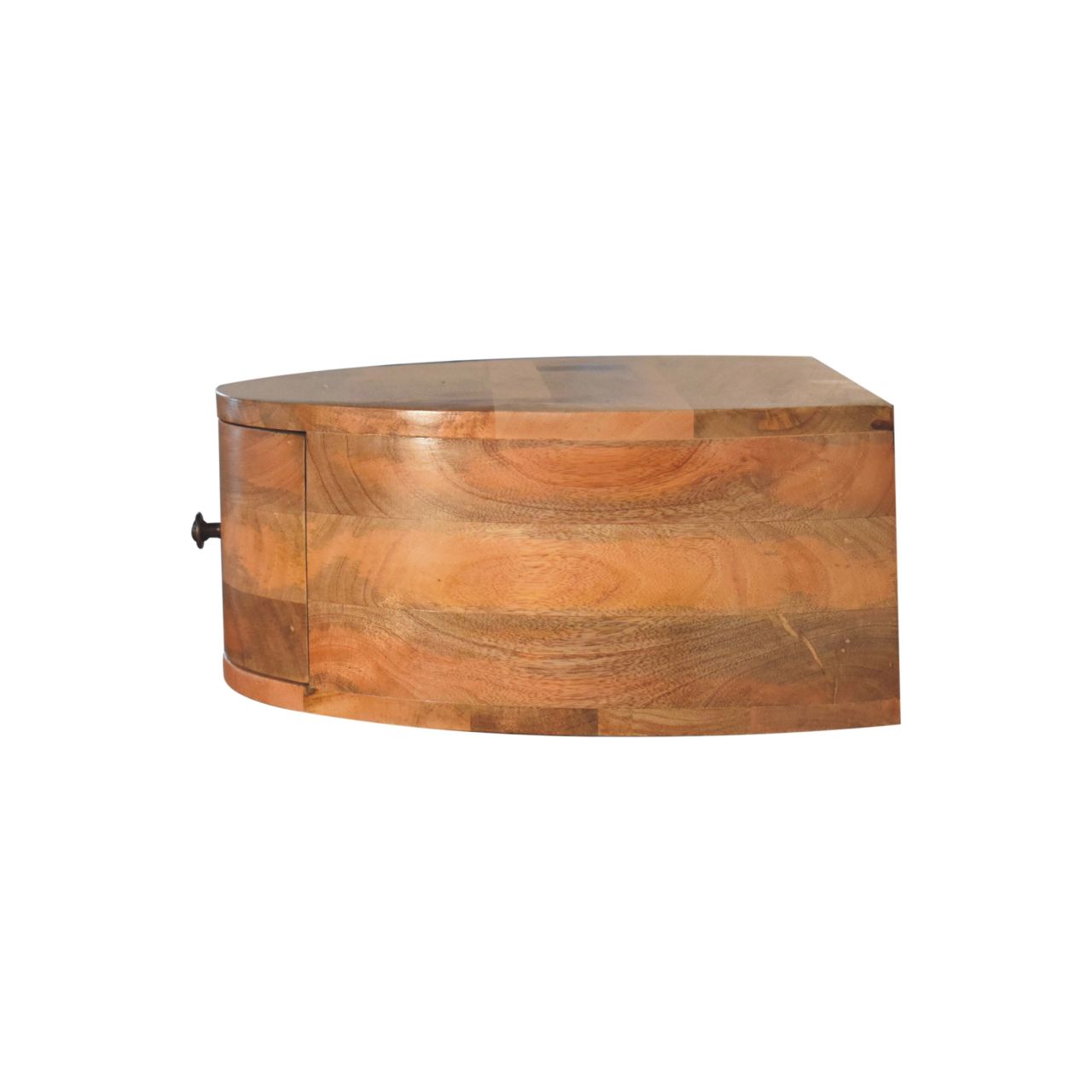 Solid Mango Wood Large Wall Mounted Rounded Bedside - Image 8