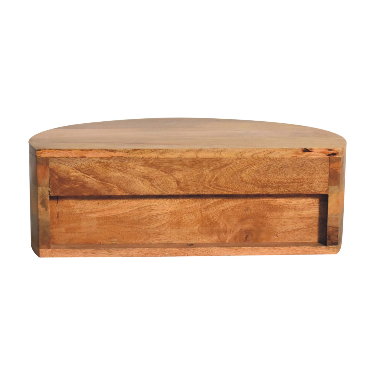 Solid Mango Wood Large Wall Mounted Rounded Bedside - Image 7