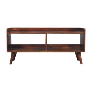 Solid Mango Wood Open-top Chestnut Media Unit