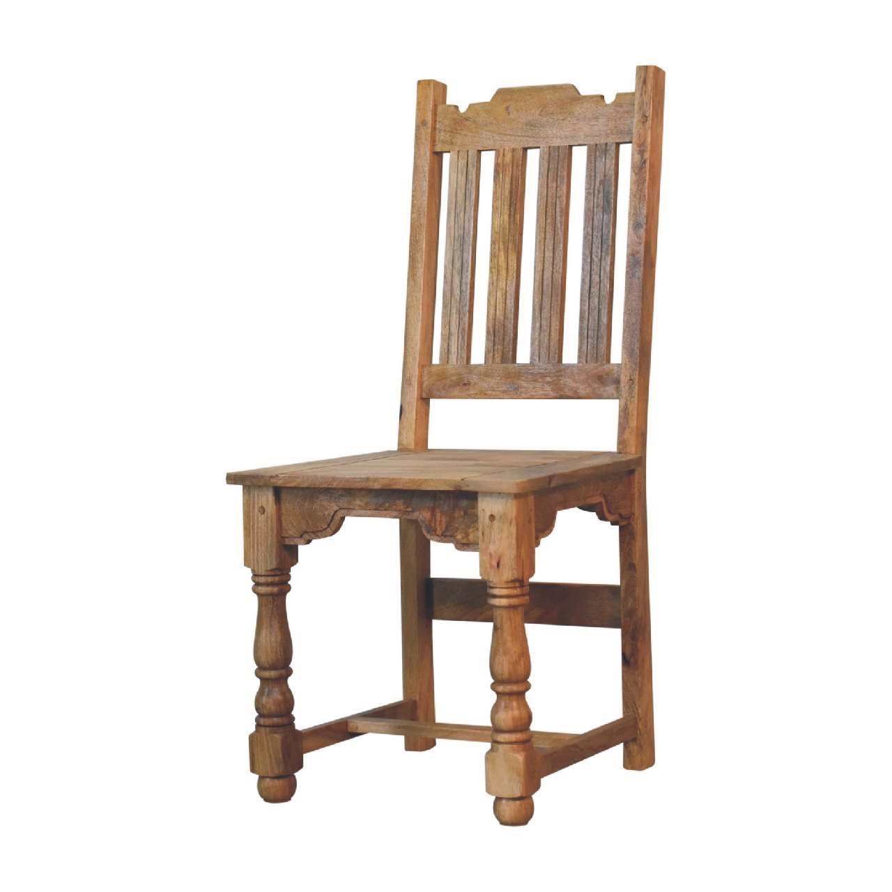 Solid Oak Finished Mango Wood Granary Dining Chair Set of 2 - Image 2