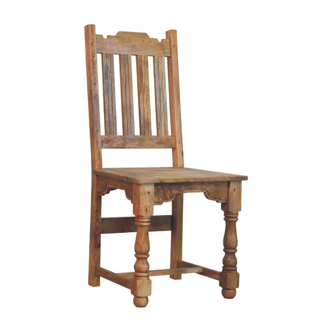 Solid Oak Finished Mango Wood Granary Dining Chair Set of 2 - Image 3