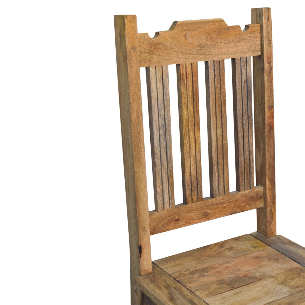 Solid Oak Finished Mango Wood Granary Dining Chair Set of 2 - Image 4
