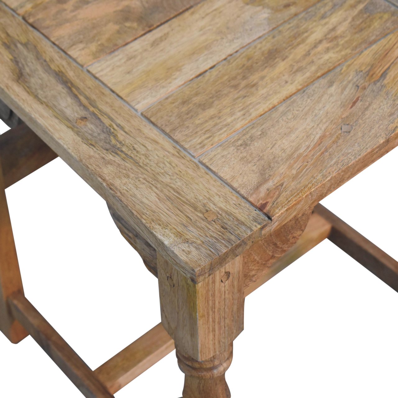 Solid Oak Finished Mango Wood Granary Dining Chair Set of 2 - Image 6