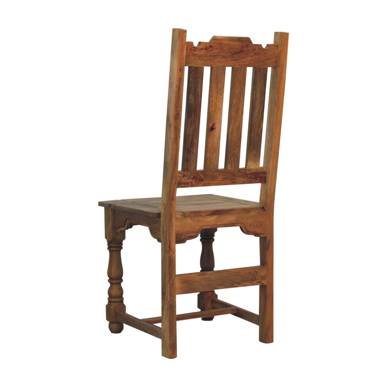Solid Oak Finished Mango Wood Granary Dining Chair Set of 2 - Image 7