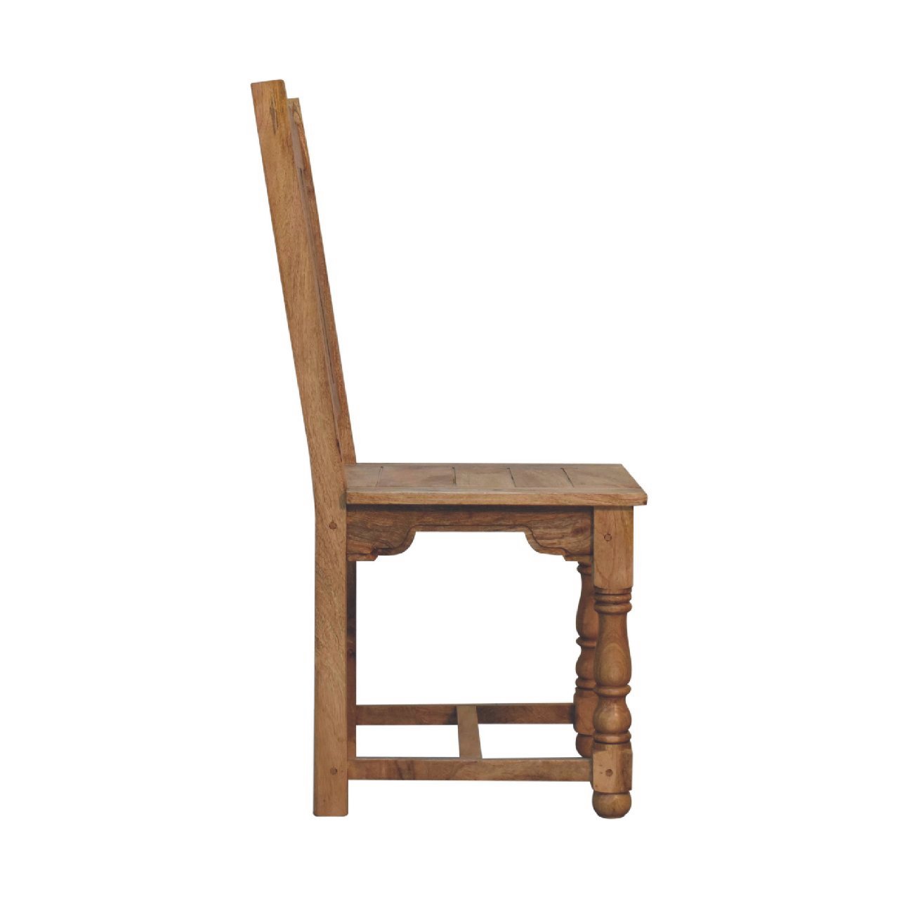 Solid Oak Finished Mango Wood Granary Dining Chair Set of 2 - Image 8