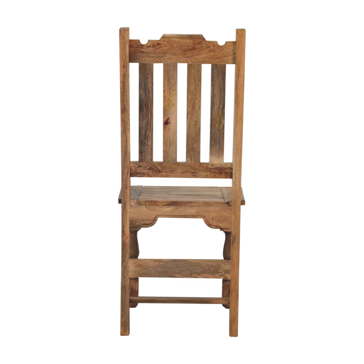 Solid Oak Finished Mango Wood Granary Dining Chair Set of 2 - Image 9