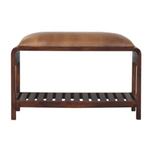Solid Mango Wood Buffalo Slatted Square Bench