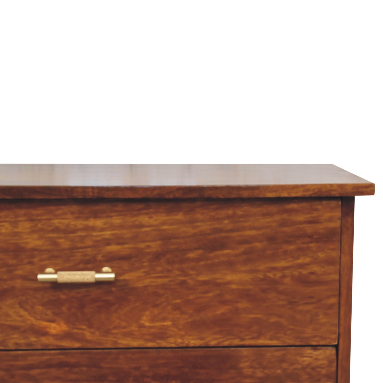 Solid Chestnut Finished Mango Wood 3 Drawer Chest - Image 4