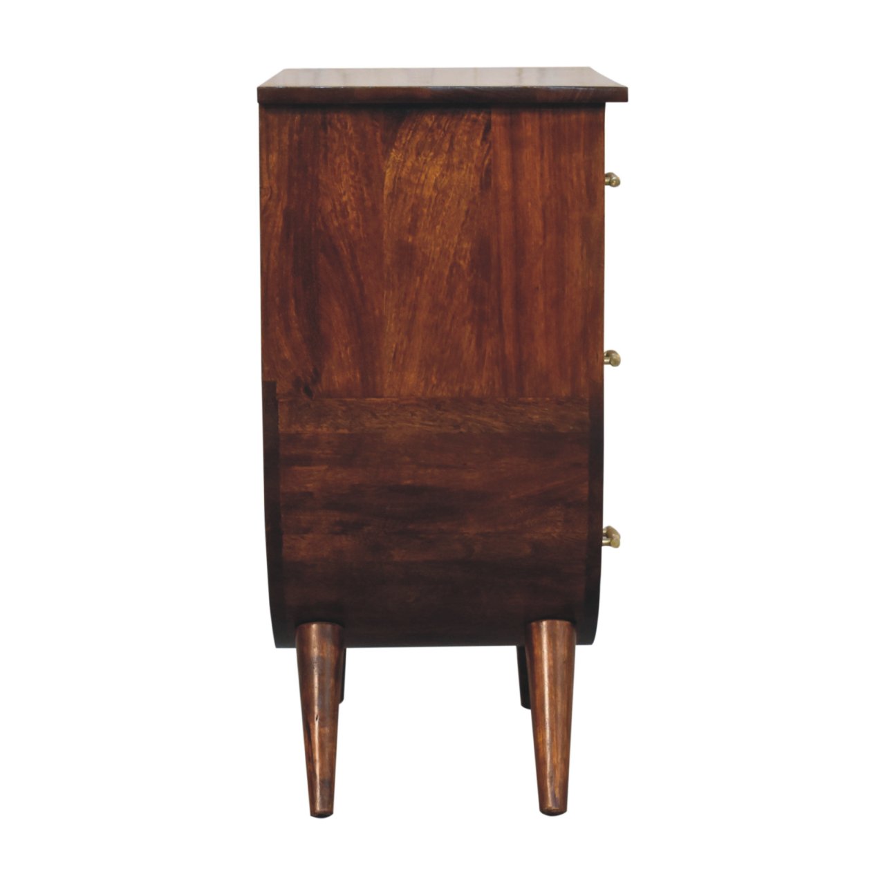 Solid Chestnut Finished Mango Wood 3 Drawer Chest - Image 9