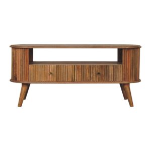 Solid Mango Wood Soba Nordic Media Unit