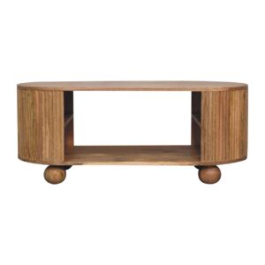 Solid Mango Wood Soba Ball Open Coffee Table