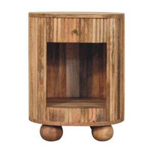 Solid Mango Wood Soba Ball Open Slot Bedside