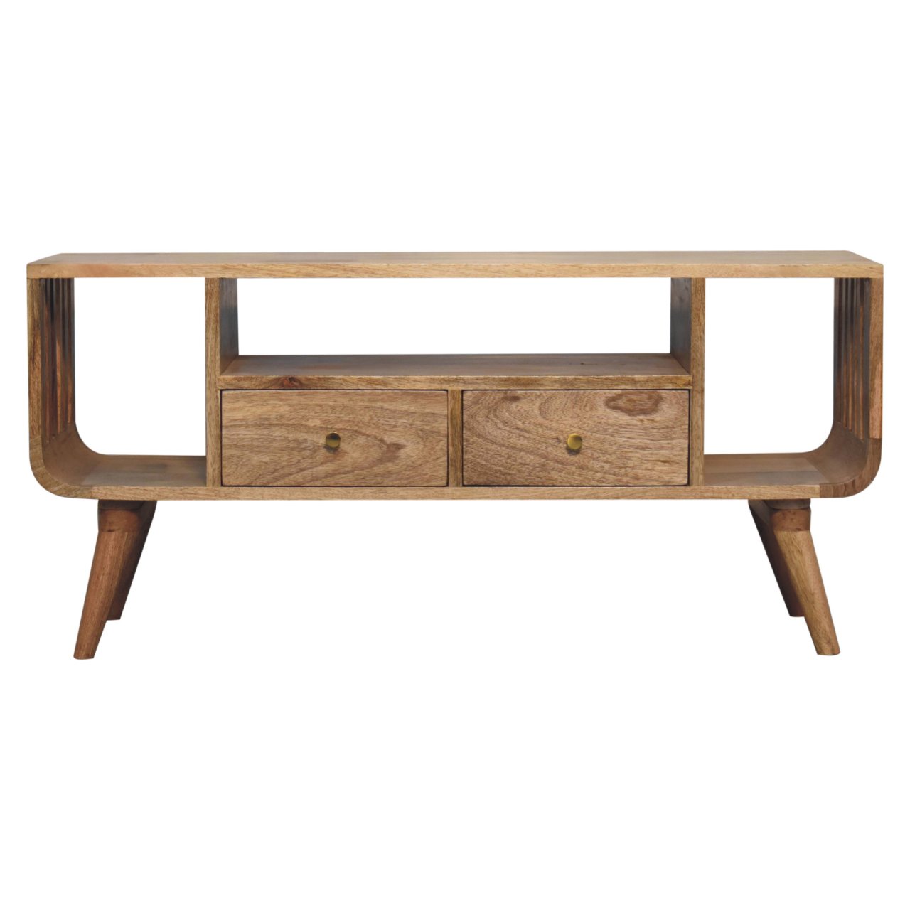 Solid Mango Wood Soba Nordic Multi Media Unit