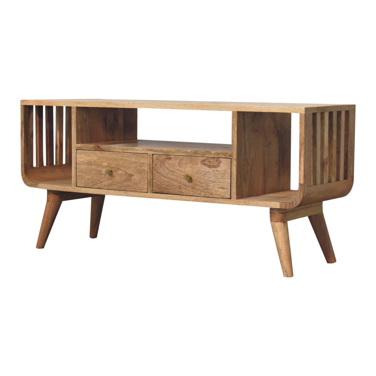 Solid Mango Wood Soba Nordic Multi Media Unit - Image 2