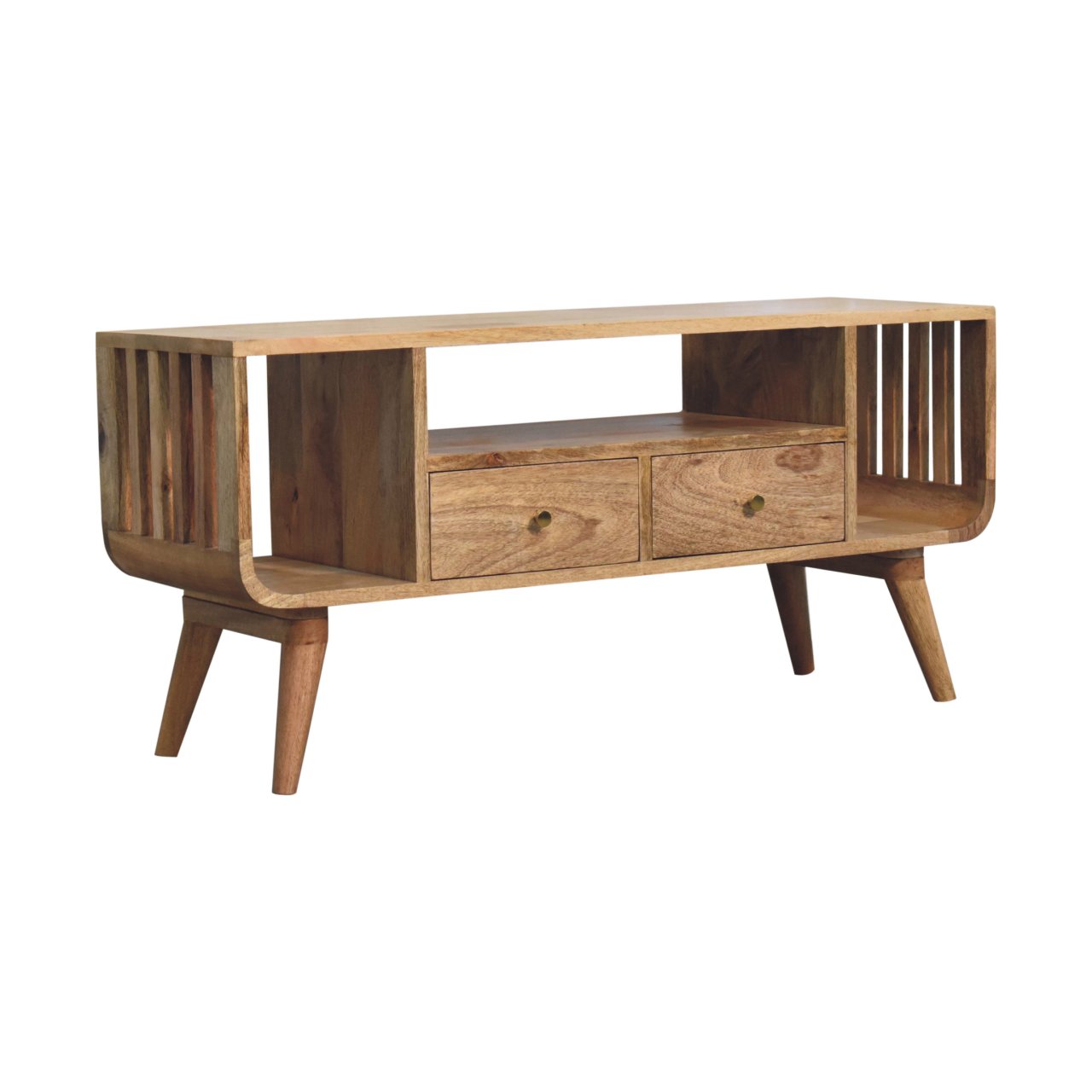 Solid Mango Wood Soba Nordic Multi Media Unit - Image 3