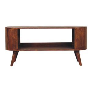 Solid Mango Wood Soba Chestnut Shoe Cabinet