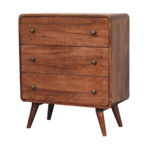 Solid Mango Wood Curved Honey Caramel Chest
