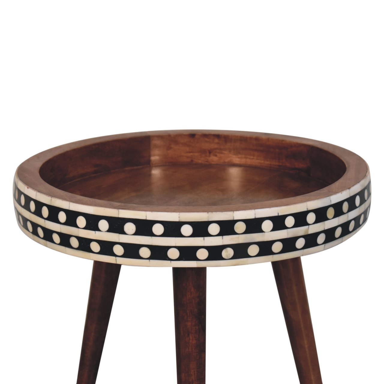 Honey Caramel Small Patterned Nordic Style End Table - Image 2