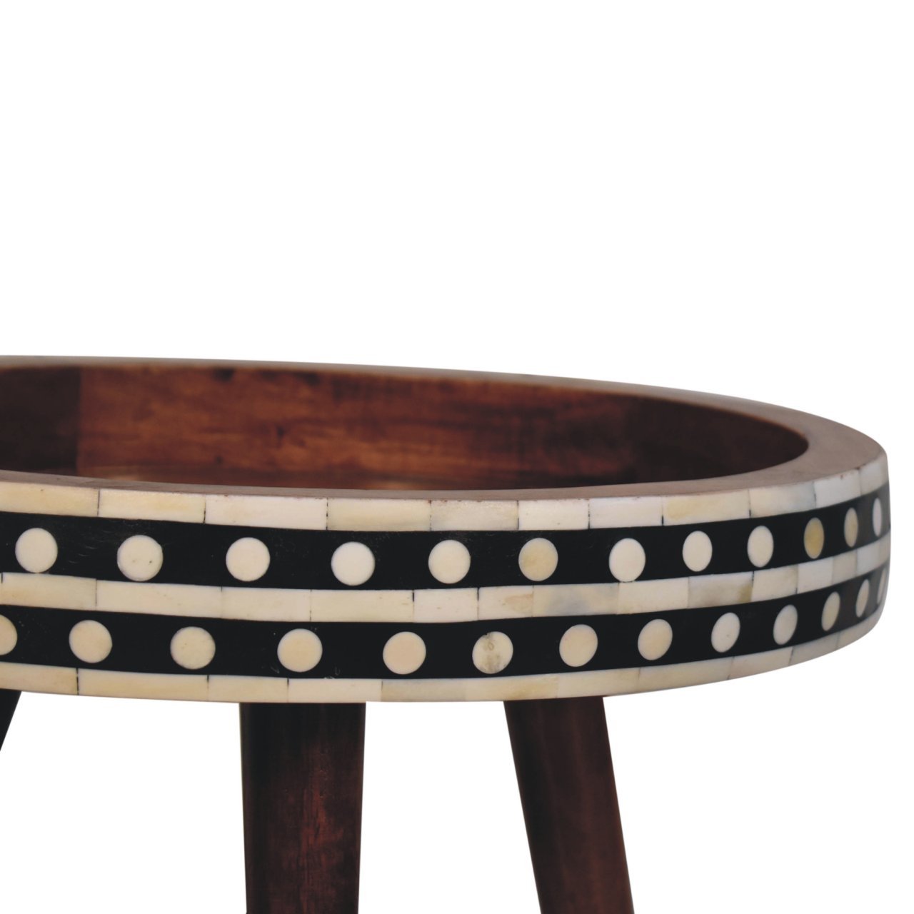 Honey Caramel Small Patterned Nordic Style End Table - Image 5