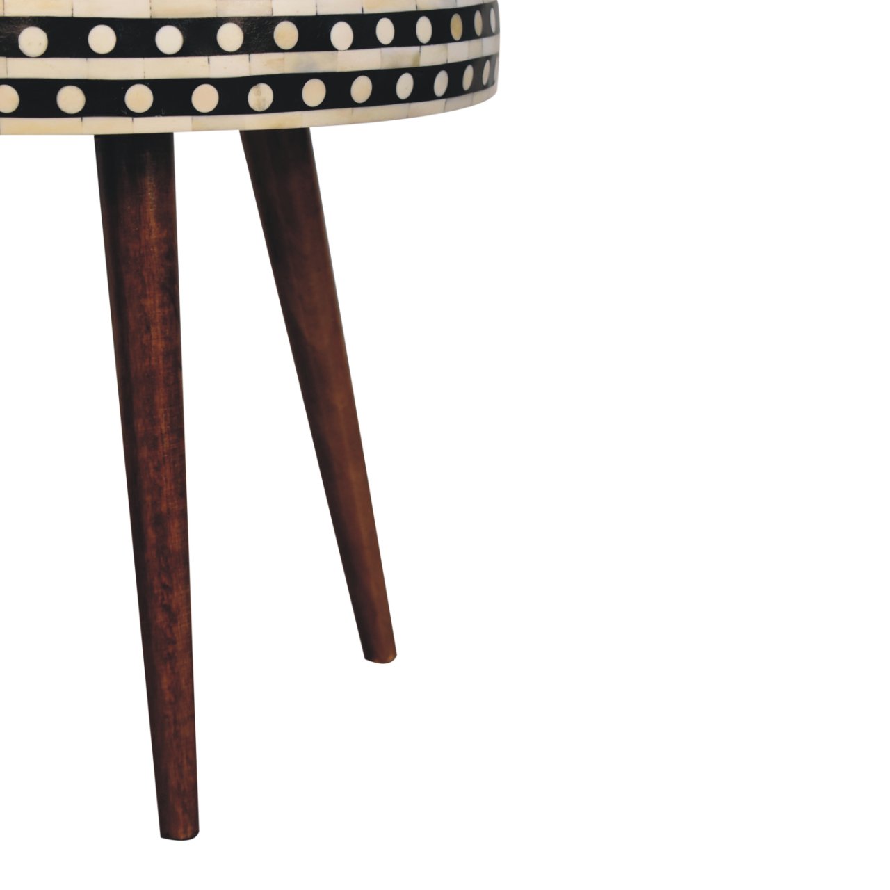 Honey Caramel Small Patterned Nordic Style End Table - Image 6