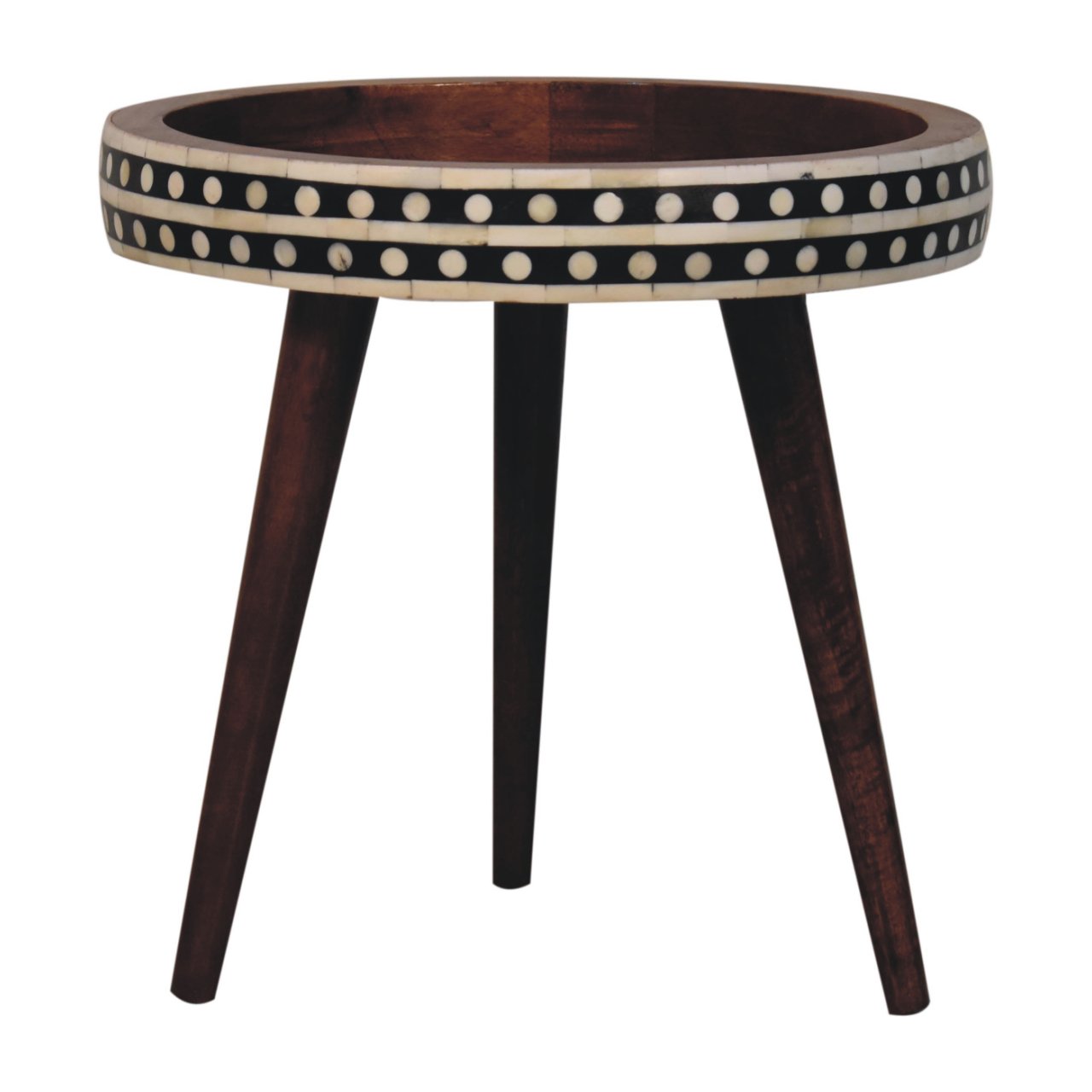 Honey Caramel Small Patterned Nordic Style End Table - Image 7