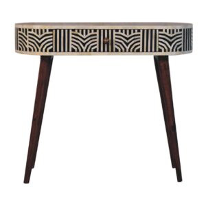 Solid Mango Wood Honey Caramel Edessa Bone Inlay Console Table