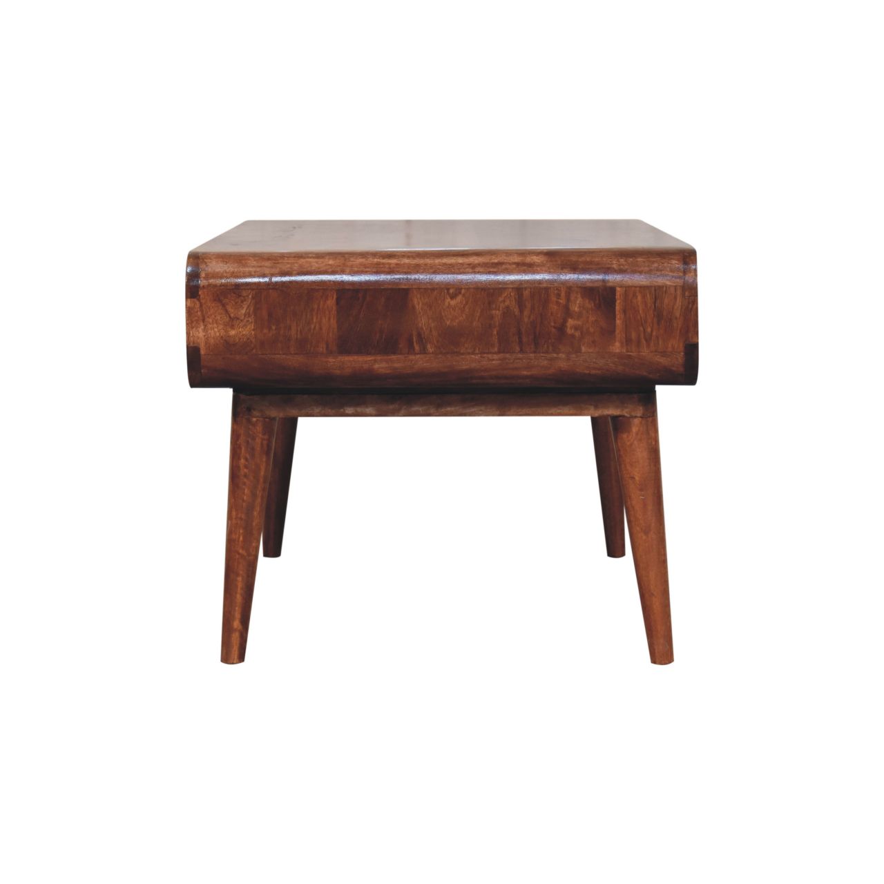 Solid Mango Wood Curved Honey Caramel Coffee Table - Image 7