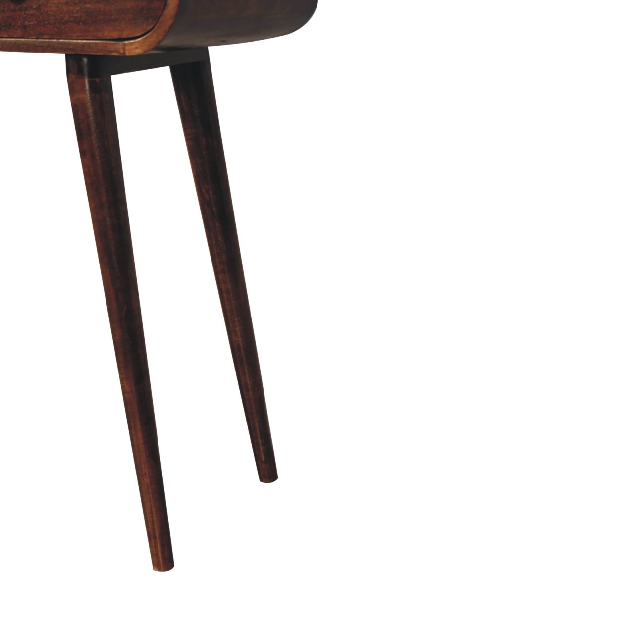 Solid Mango Wood California Walnut Curved Edge Console Table - Image 7