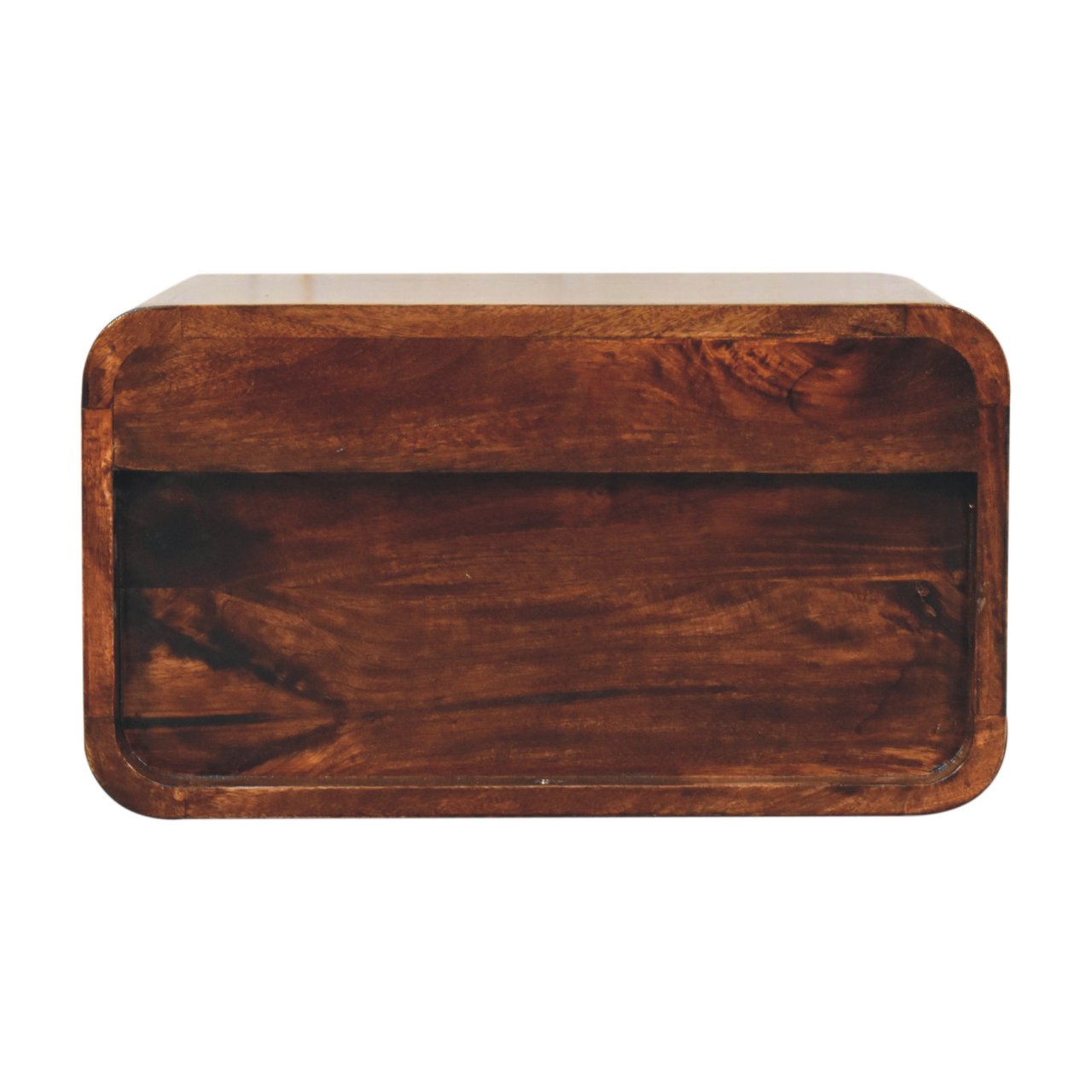 Solid Mango Wood Curved California Walnut Wall Mounted Bedside - Image 9