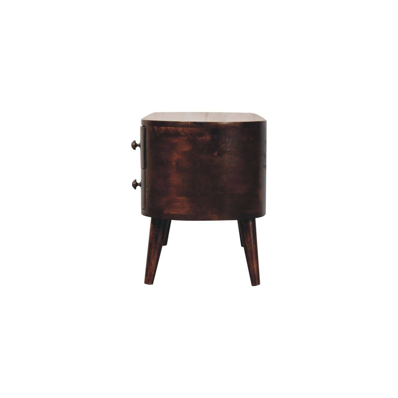 Solid Mango Wood California Walnut Rounded Entertainment Unit - Image 8