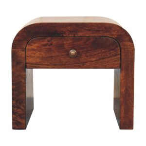 Solid Mango Wood California Walnut Disc Bedside